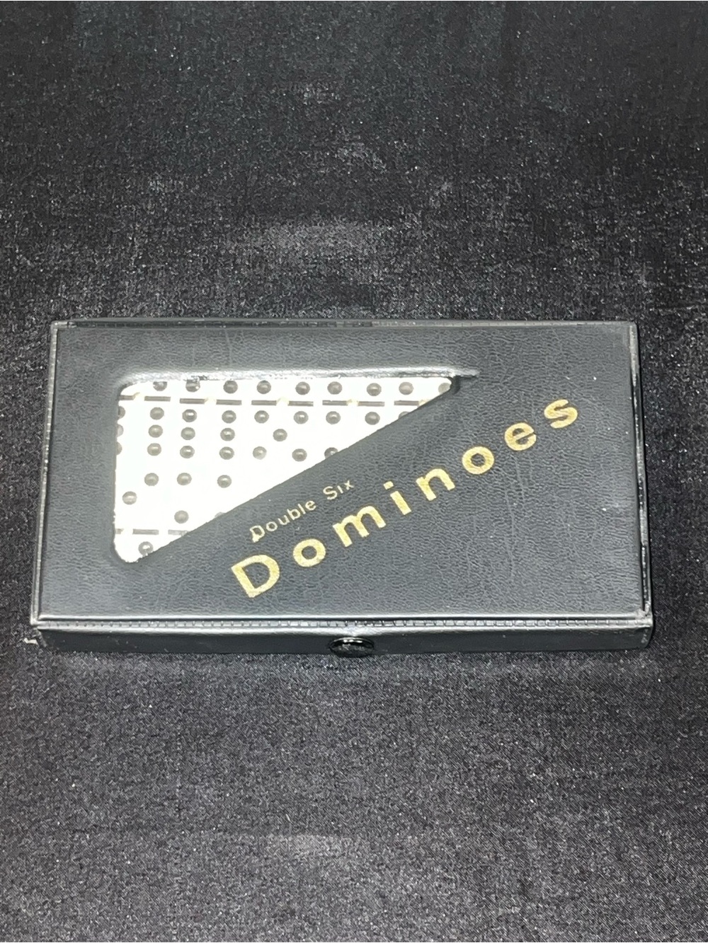Double Six Dominoes Set in Black Case